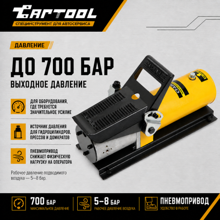 Пневмогидравлический насос 0,9 л. Car-Tool CT-A3035