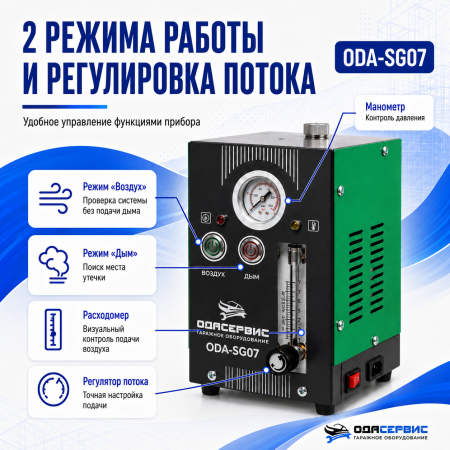 Дымогенератор автомобильный, 2 режима работы, встроенный насос, регулировка потока ОДА Сервис ODA-SG07