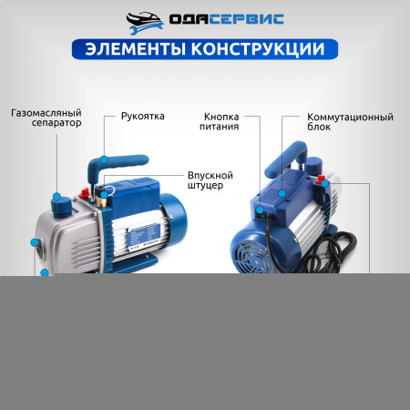 Одноступенчатый вакуумный насос 120 л/мин Ода Сервис ODA-VP120