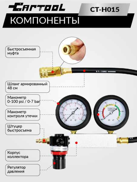 Пневмотестер Car-Tool CT-H015