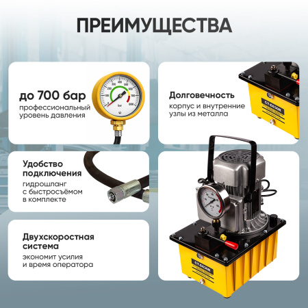 Насос масляный гидравлический, поршневой с приводом Car-Tool CT-E630R