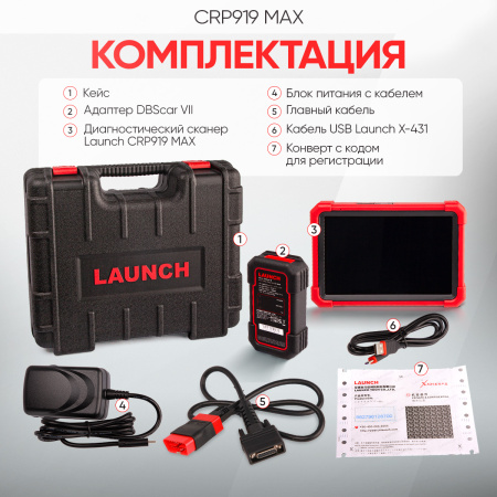 Диагностический мультимарочный сканер Launch CRP919 MAX LNC-190