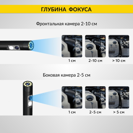 Видеоэндоскоп промышленный защищенный, 4.3", 2Мп, 2 камеры, 1920х1080, 3м, 5.5 мм, iCartool IC-V117